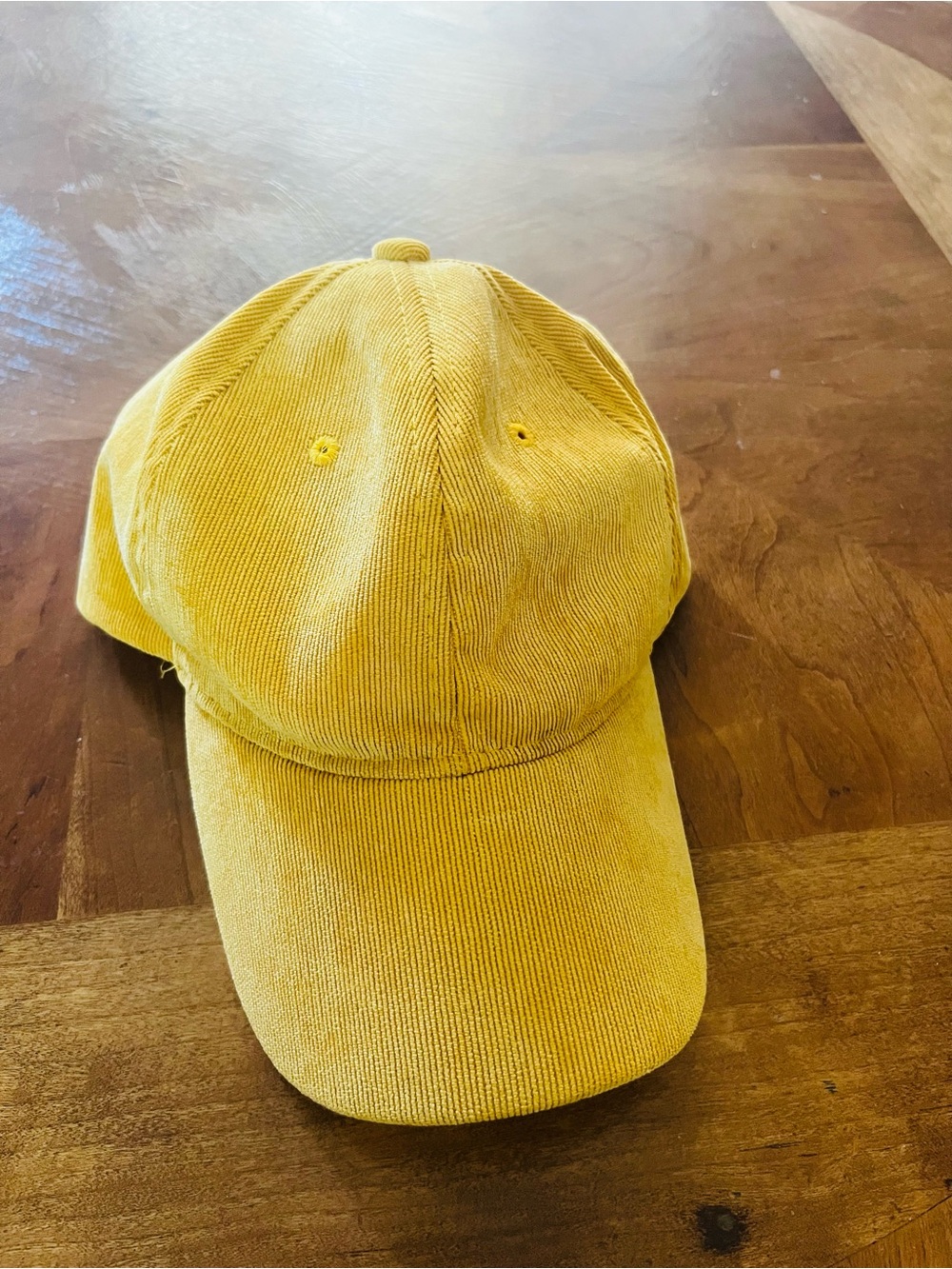 Classic Mustard Yellow Corduroy Baseball Cap - Women's Casual Hat